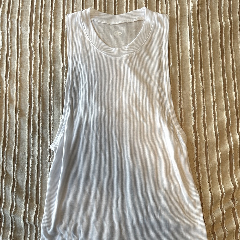 White Sleeveless ALO Tank
